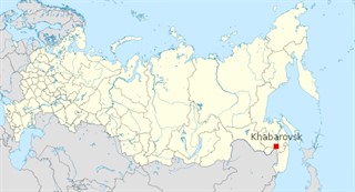 Khabarovsk on a map of Russia